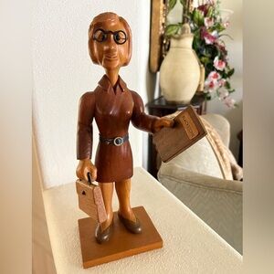 Wooden Figurine with Blackstone Book Romer of Italy